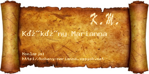Kökény Marianna névjegykártya