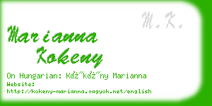 marianna kokeny business card